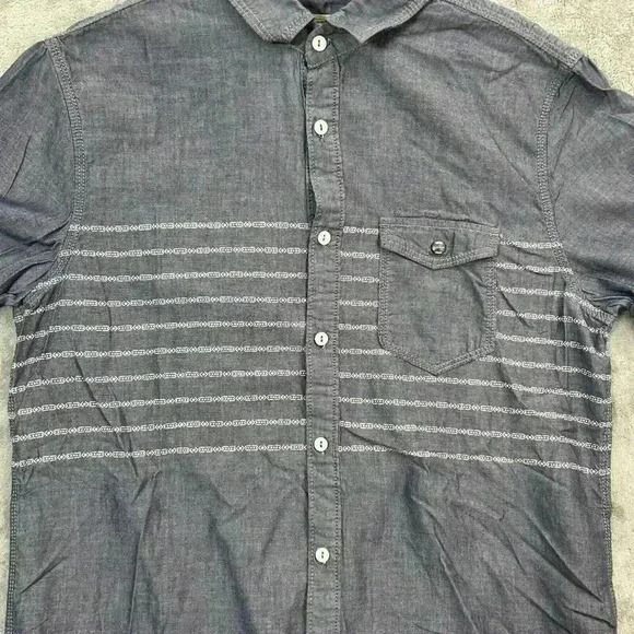Jeremiah Clothing Shirt Mens Size Medium Blue Button Up Workwear Cotton Pocket - Picture 4 of 9